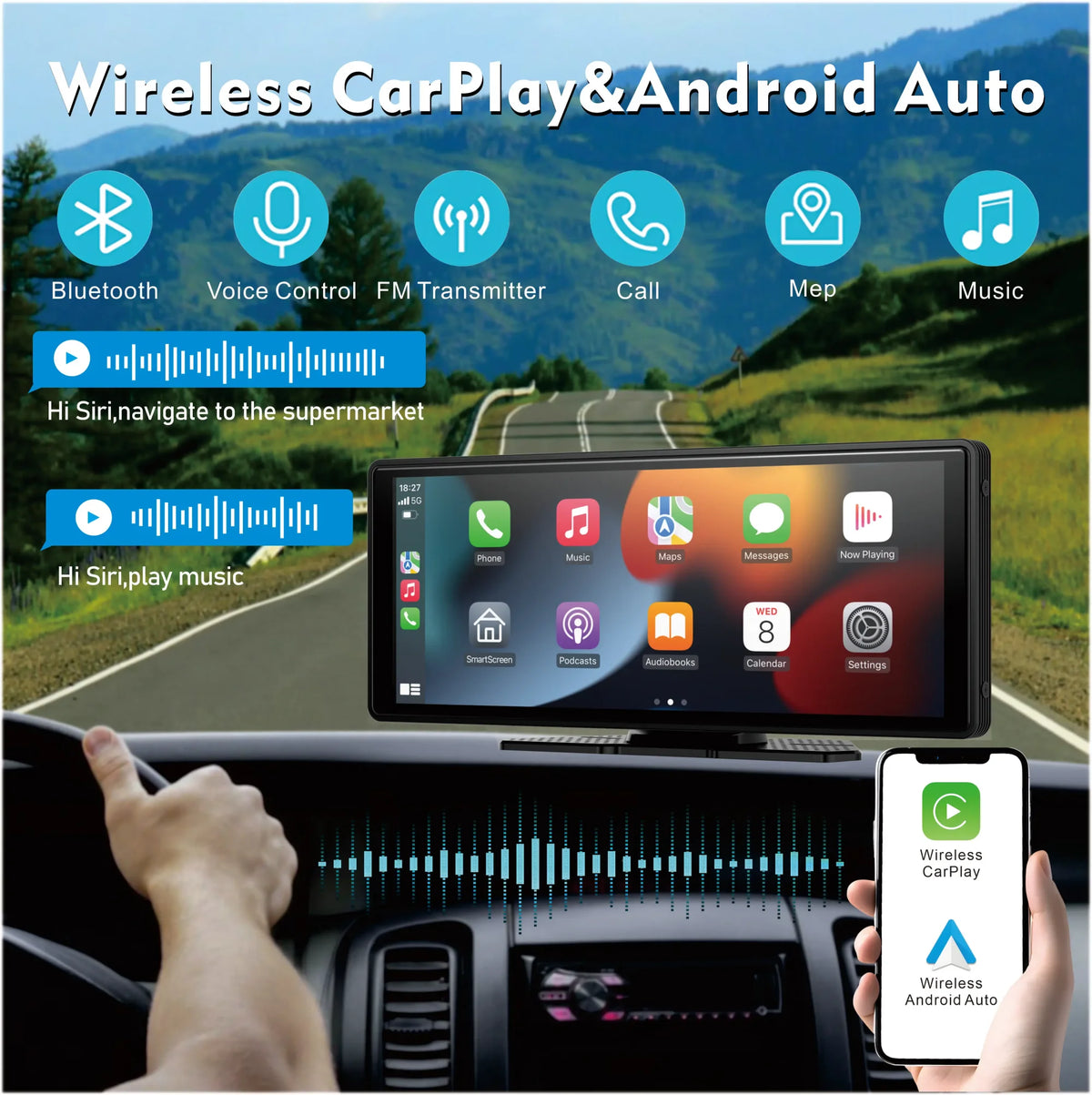 DriveScreen Pro CarPlay et Android Auto sans fil
